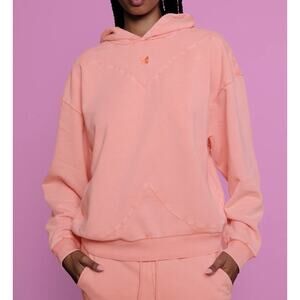 Voight By Valentina Peach Butterfly Hoodie Small Organic Cotton NWT